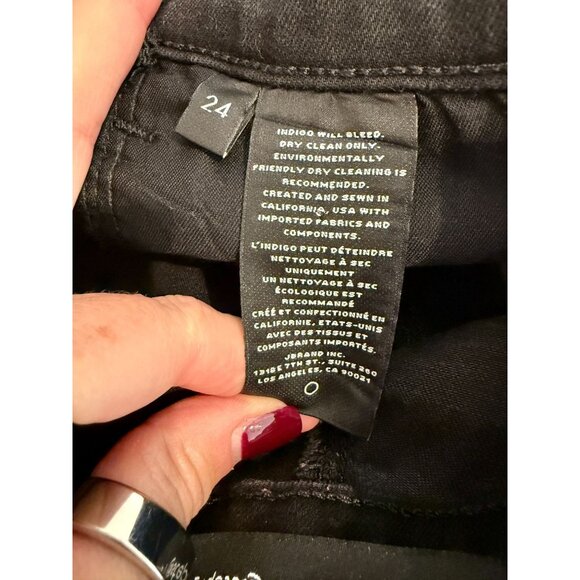 J Brand x Steph Shep High Rise Lace up Skinny Jeans in Black Vendetta - Size 24 - Picture 3 of 10